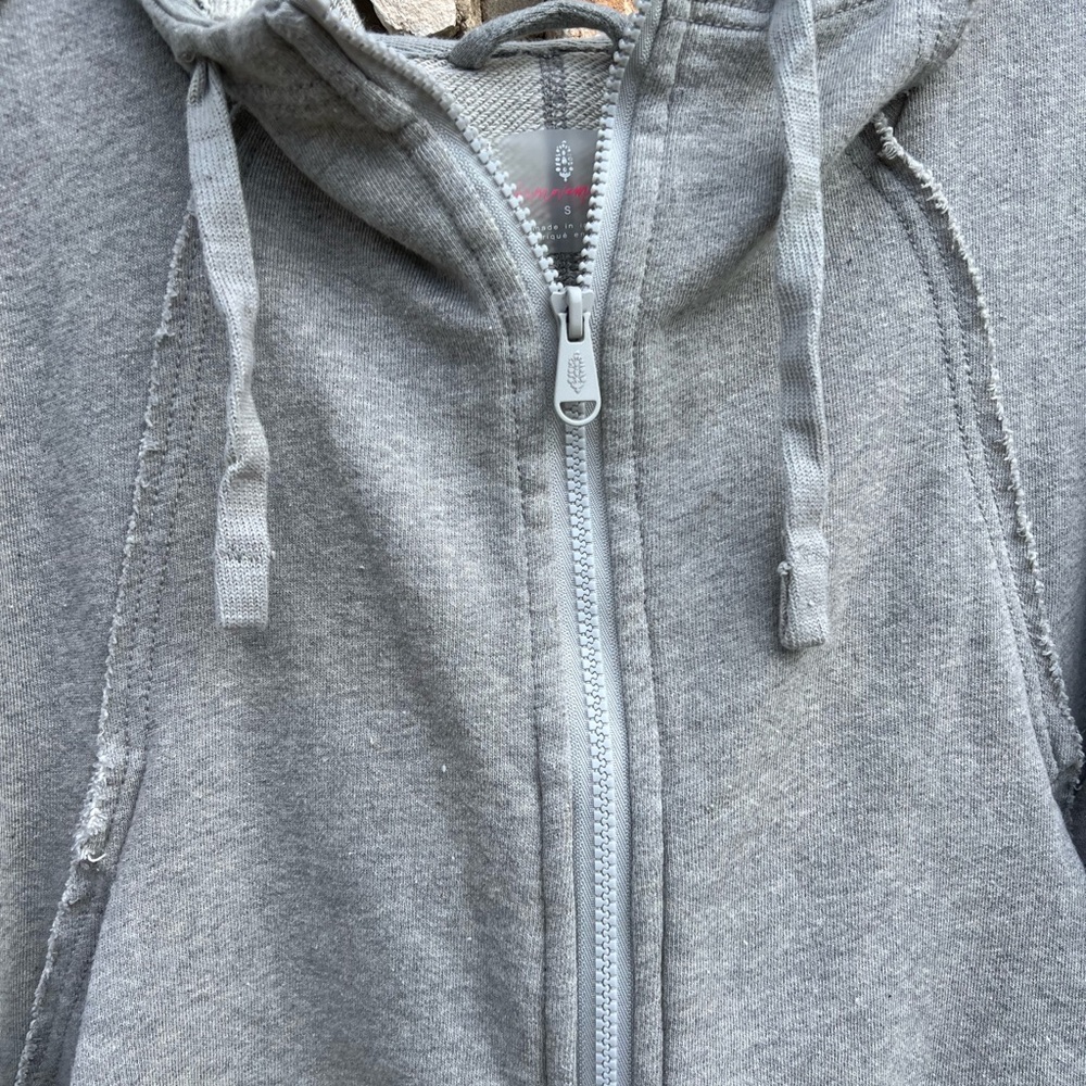 Free People Movement Gray Full Zip Hoodie Jacket Size small - Picture 6 of 8